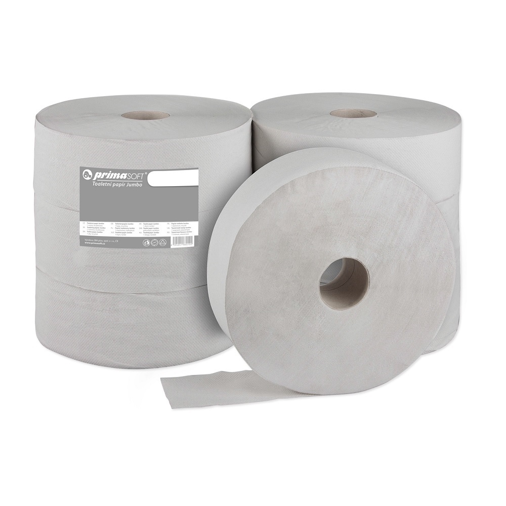 Toaletní papír Jumbo ECO GREY 280mm, 1vrstvý šedý recykl