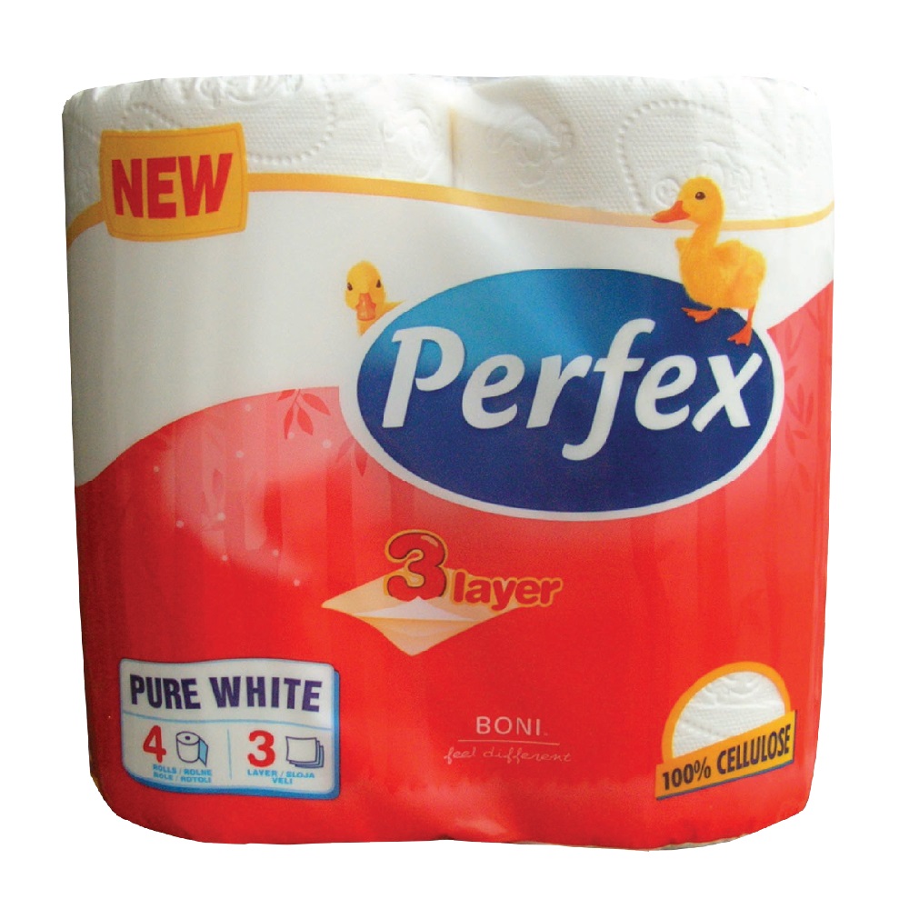 Toaletní papír Perfex DELUXE 4, 3vrstvá bílá celulóza