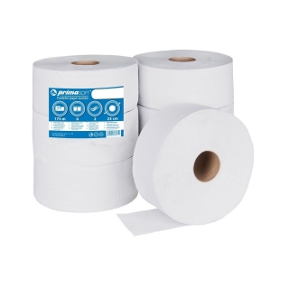 Toaletní papír Jumbo PURE WHITE 230mm, 2vrstvý bílý recykl, 65% bělost